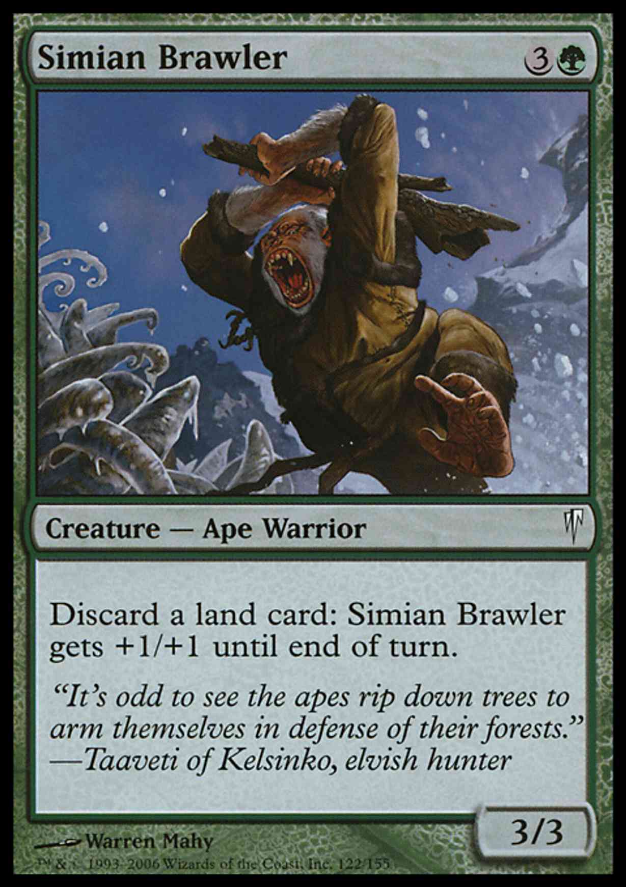 Simian Brawler magic card front