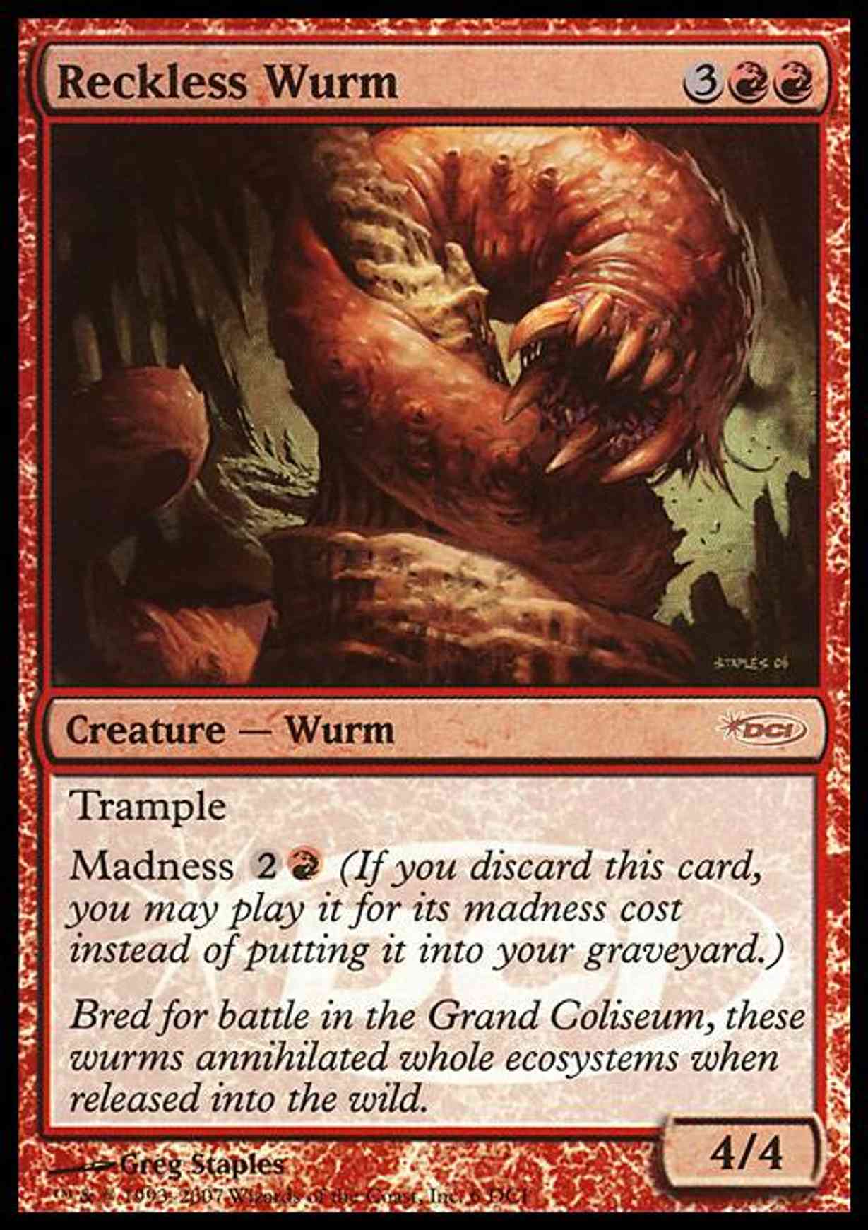 Reckless Wurm magic card front