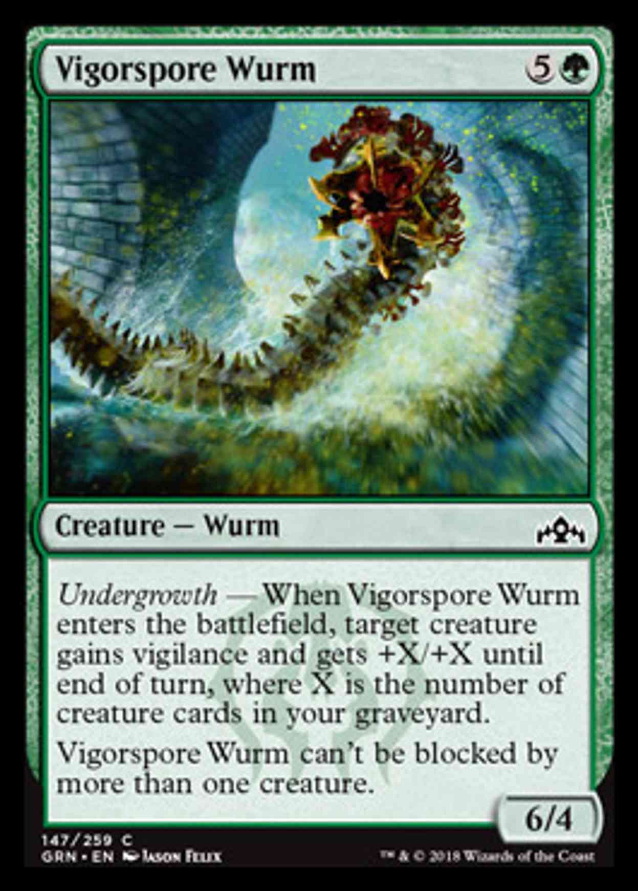 Vigorspore Wurm magic card front