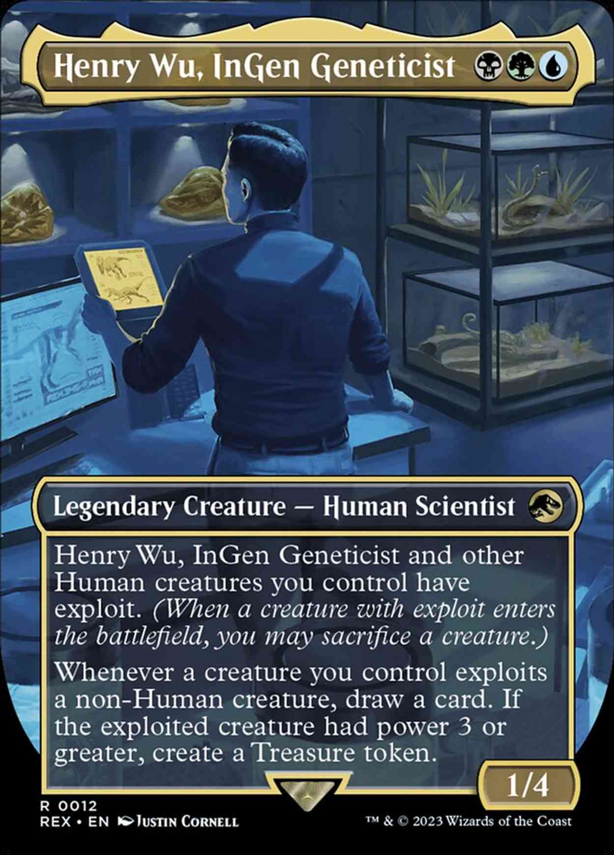 Henry Wu, InGen Geneticist (Borderless) magic card front