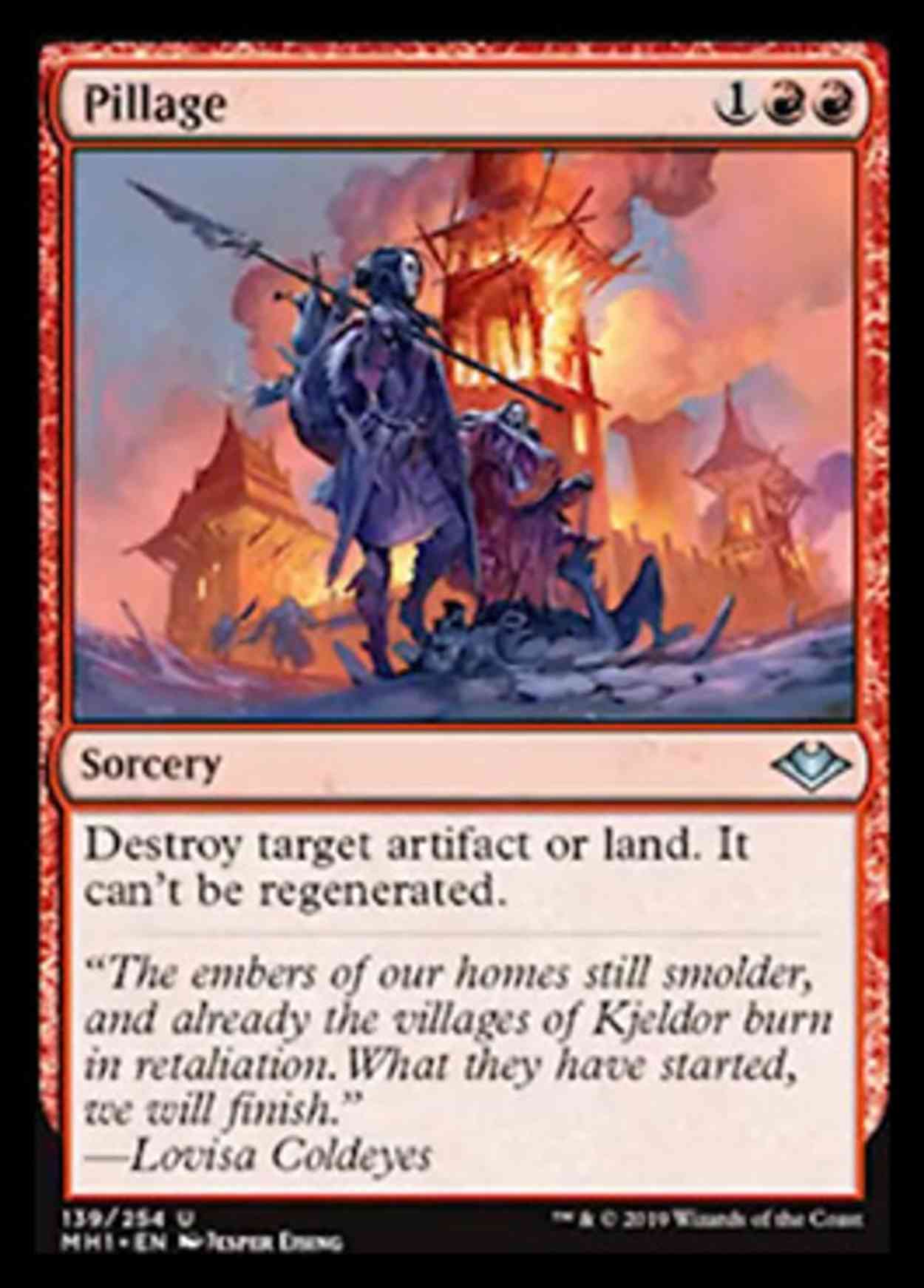 Pillage magic card front