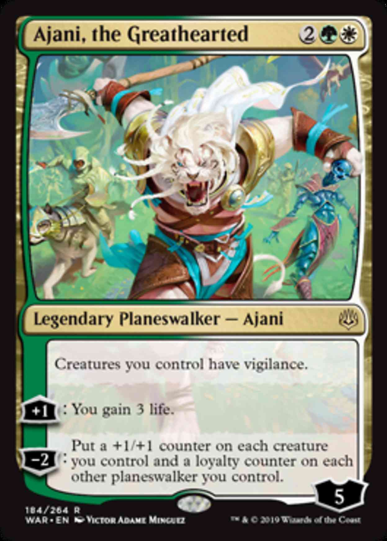 Ajani, the Greathearted magic card front