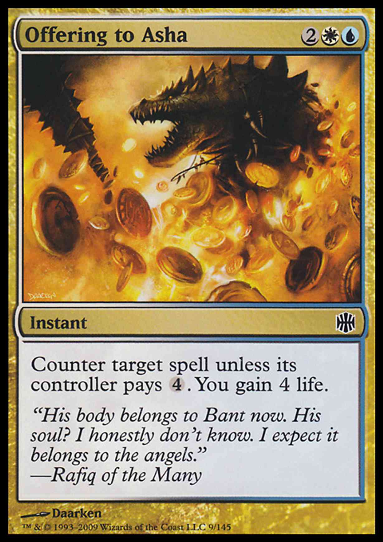 Offering to Asha magic card front