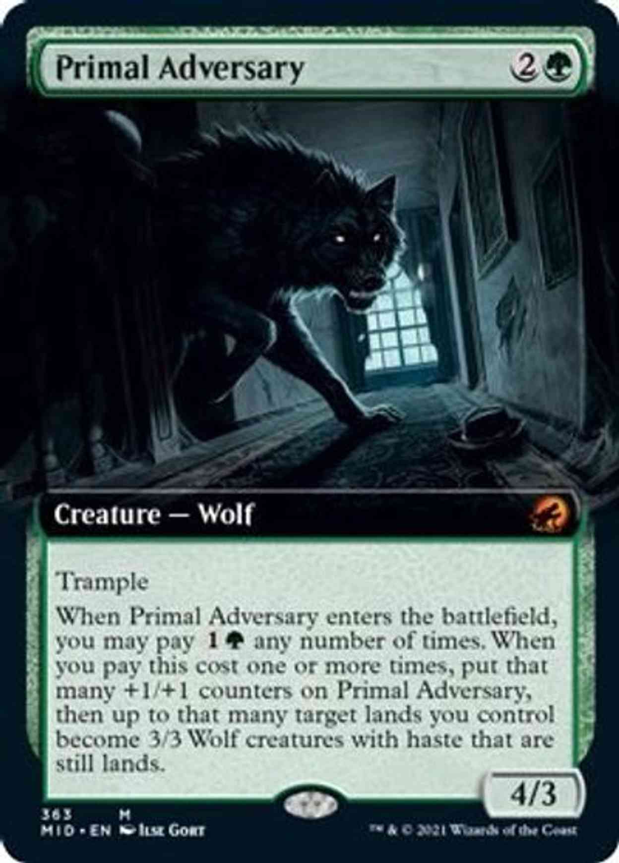 Primal Adversary (Extended Art) magic card front