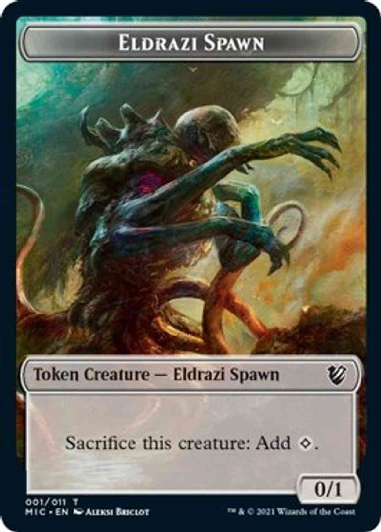 Eldrazi Spawn // Human Soldier Double-sided Token magic card front