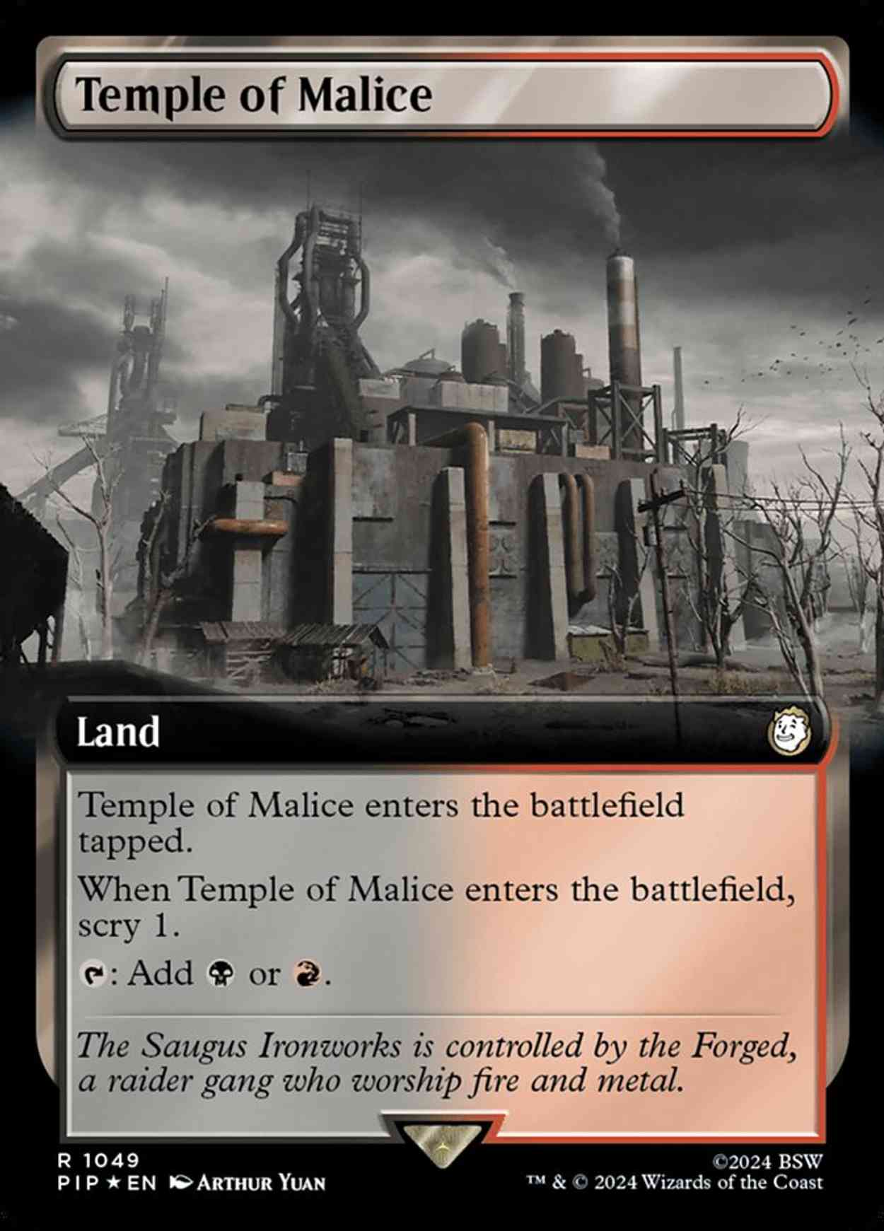 Temple of Malice (Extended Art) (Surge Foil) magic card front