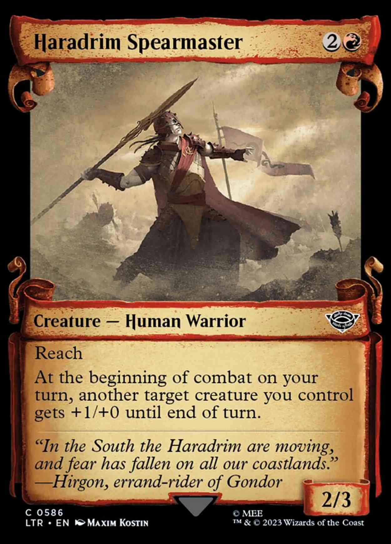 Haradrim Spearmaster (Showcase Scrolls) magic card front