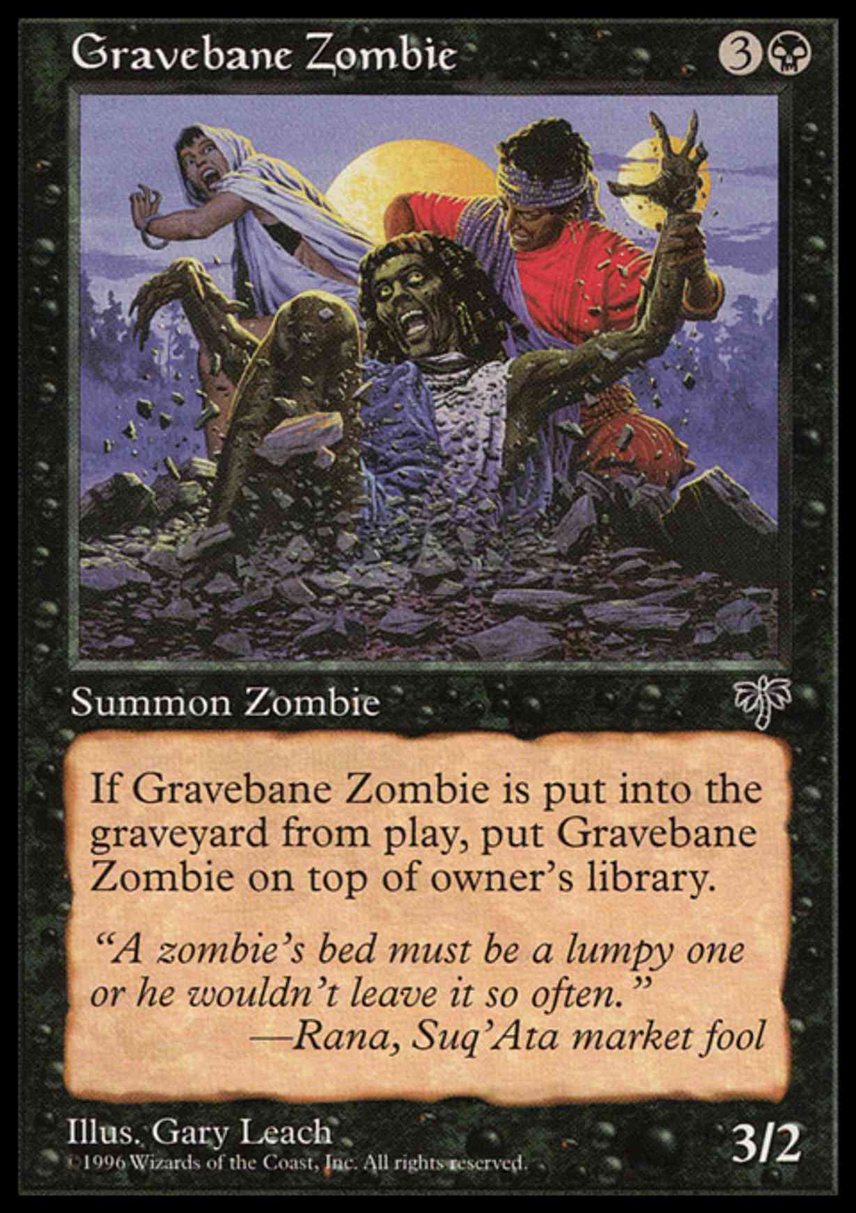Gravebane Zombie magic card front