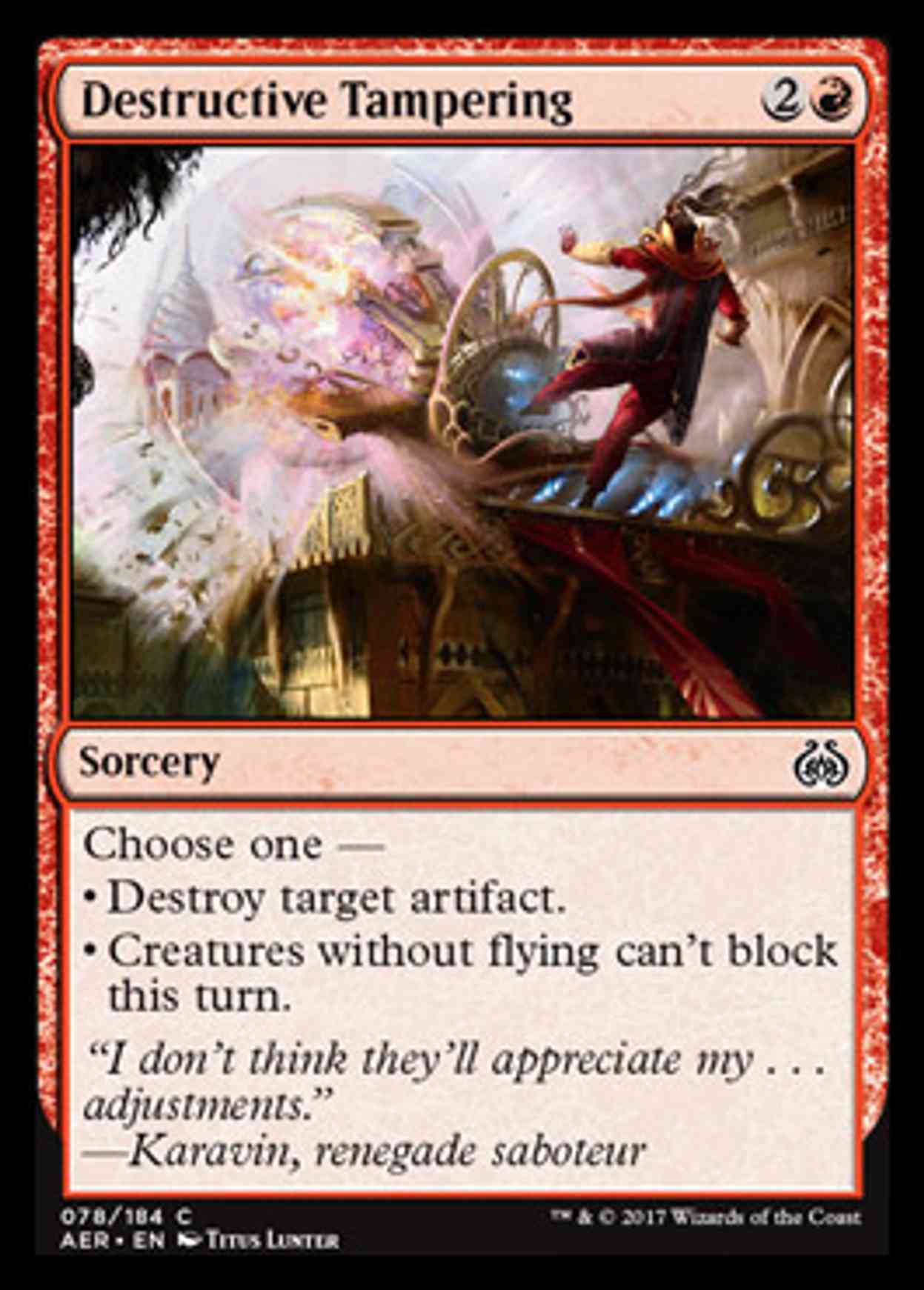Destructive Tampering magic card front