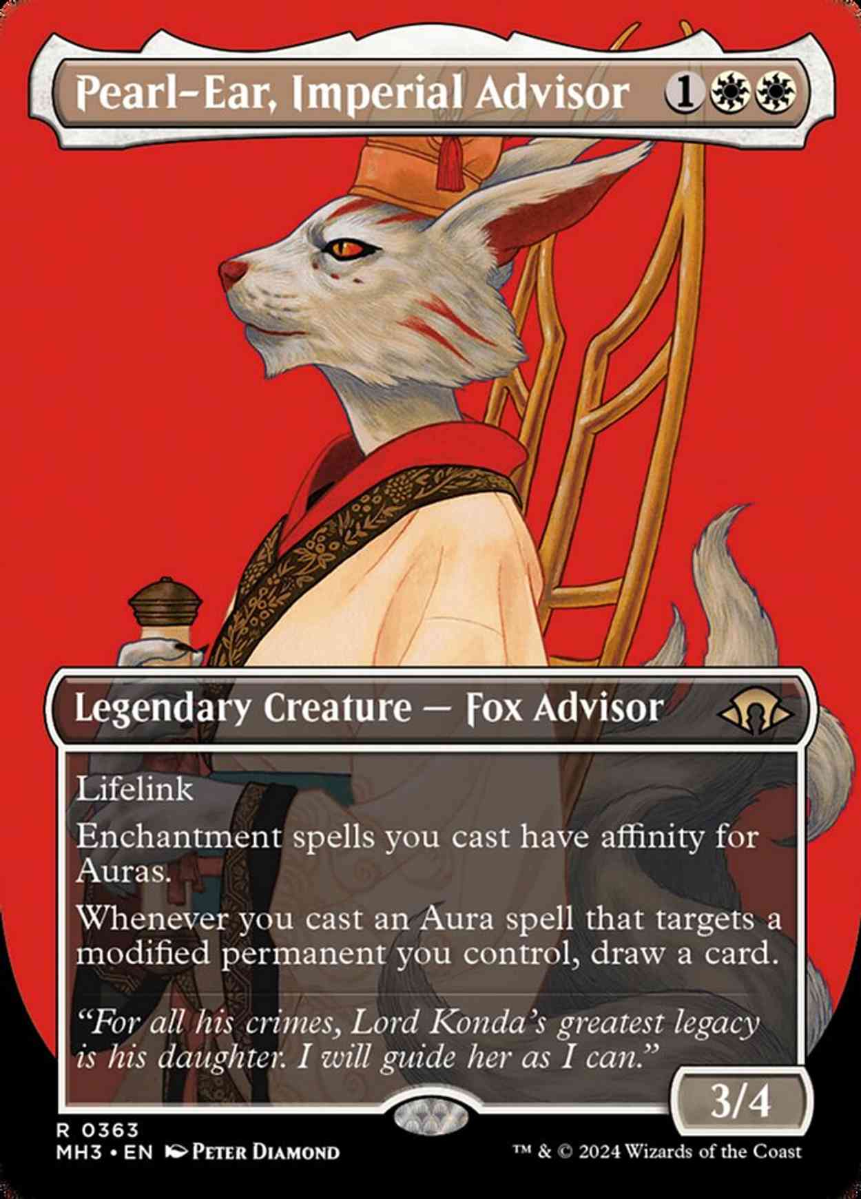 Pearl-Ear, Imperial Advisor (Borderless) magic card front