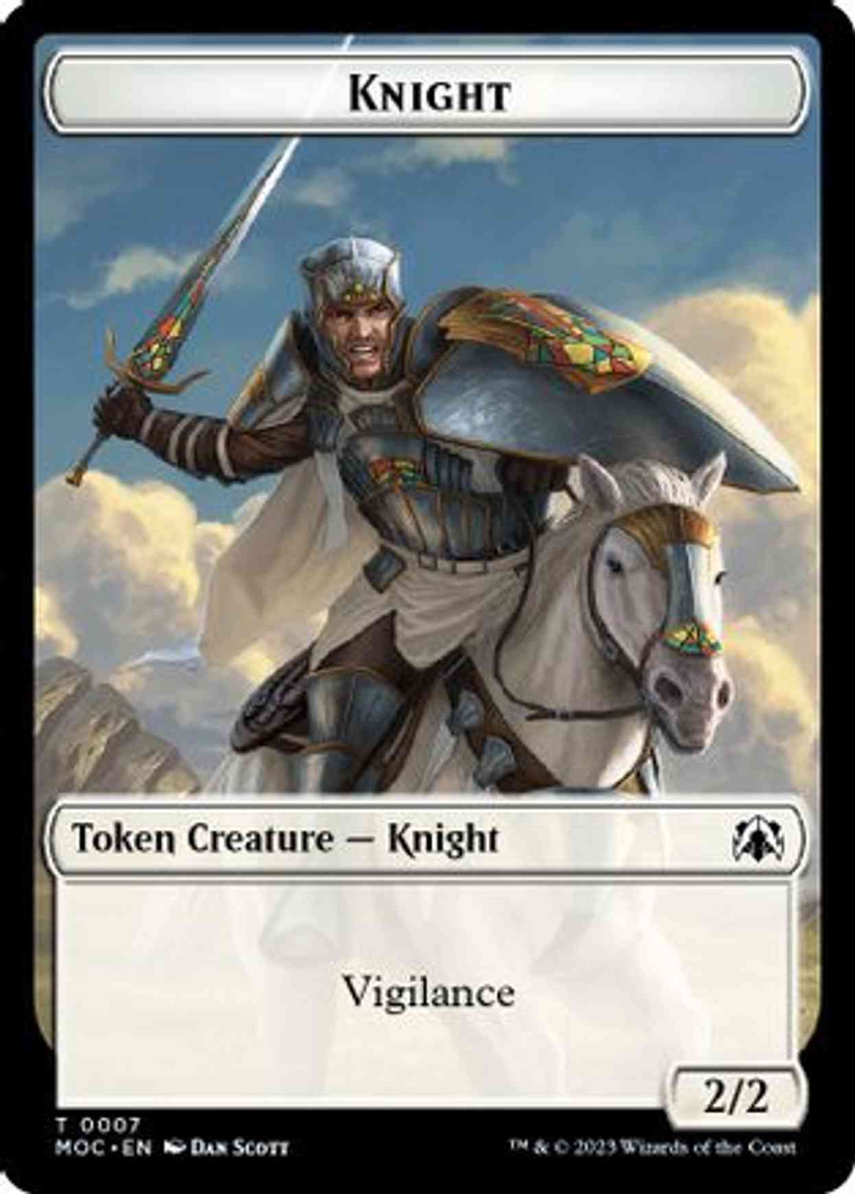 Knight (0007) // Spirit (0014) Double-sided Token magic card front
