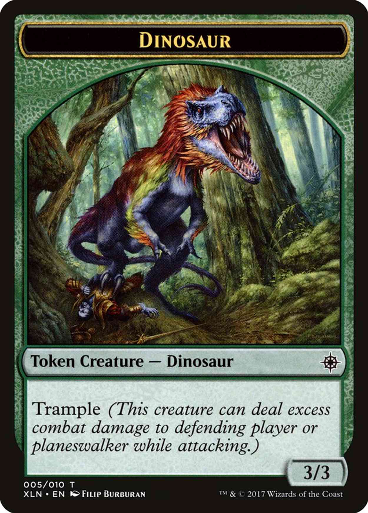 Dinosaur // Treasure (008) Double-sided Token magic card front
