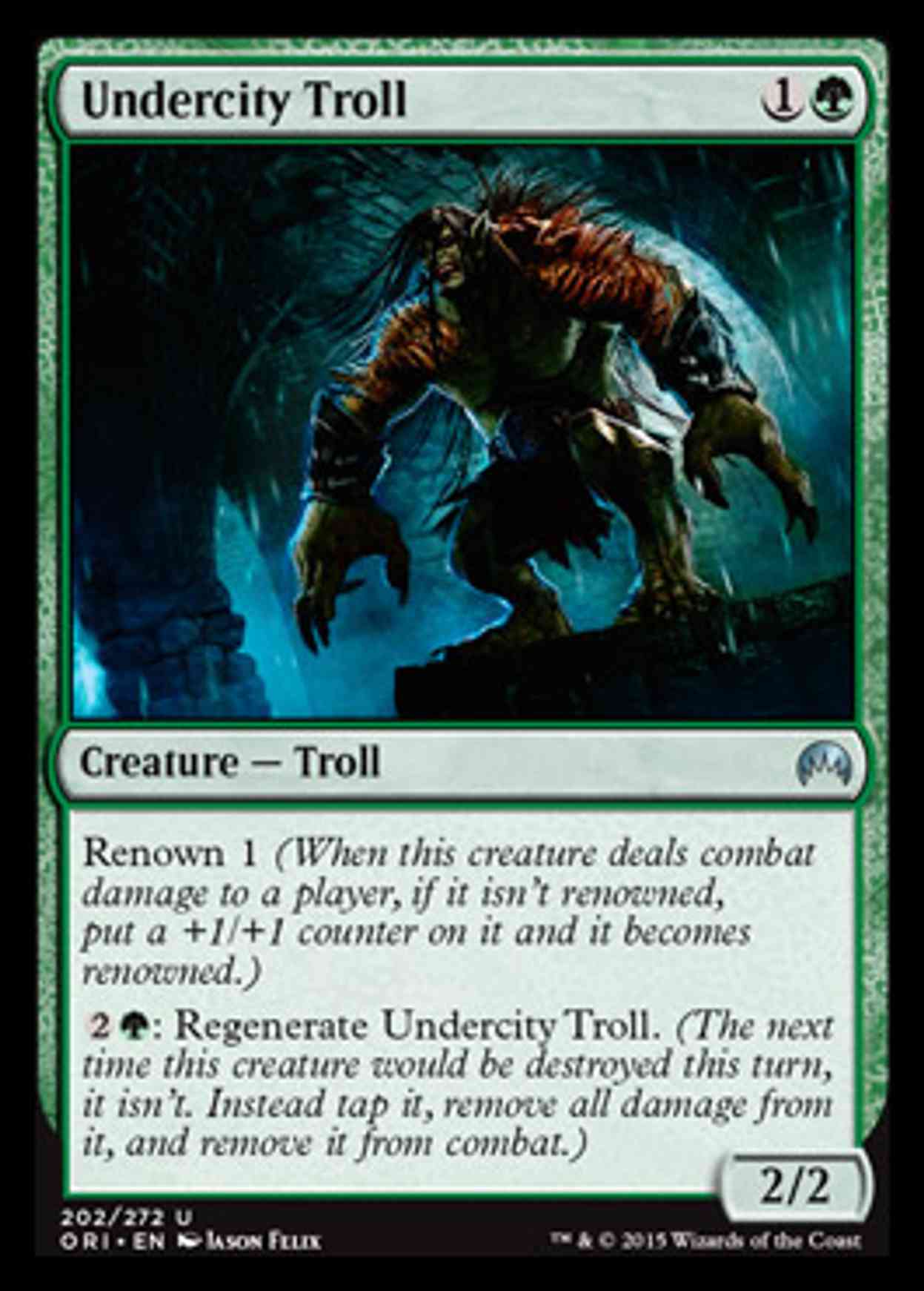 Undercity Troll magic card front