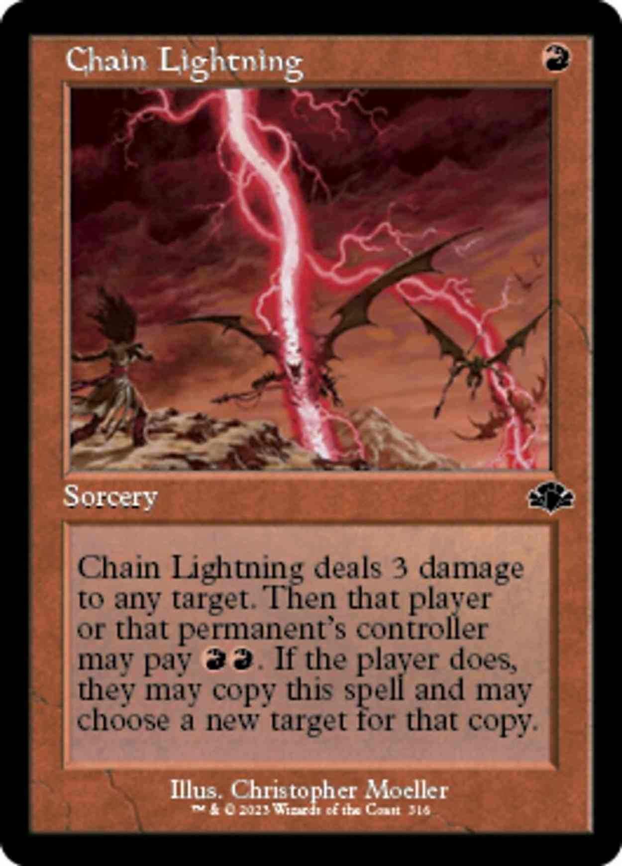 Chain Lightning (Retro Frame) magic card front