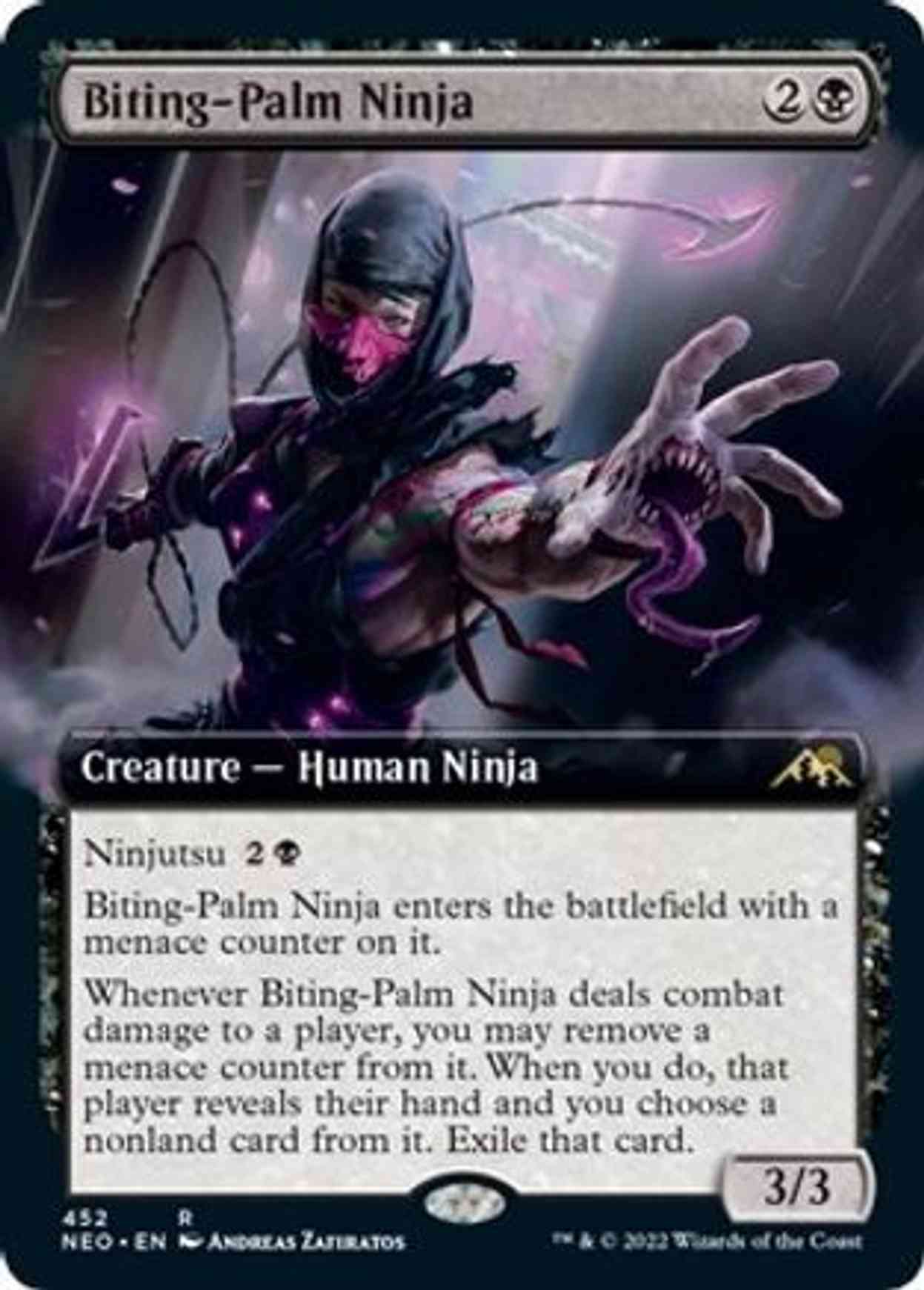 Biting-Palm Ninja (Extended Art) magic card front