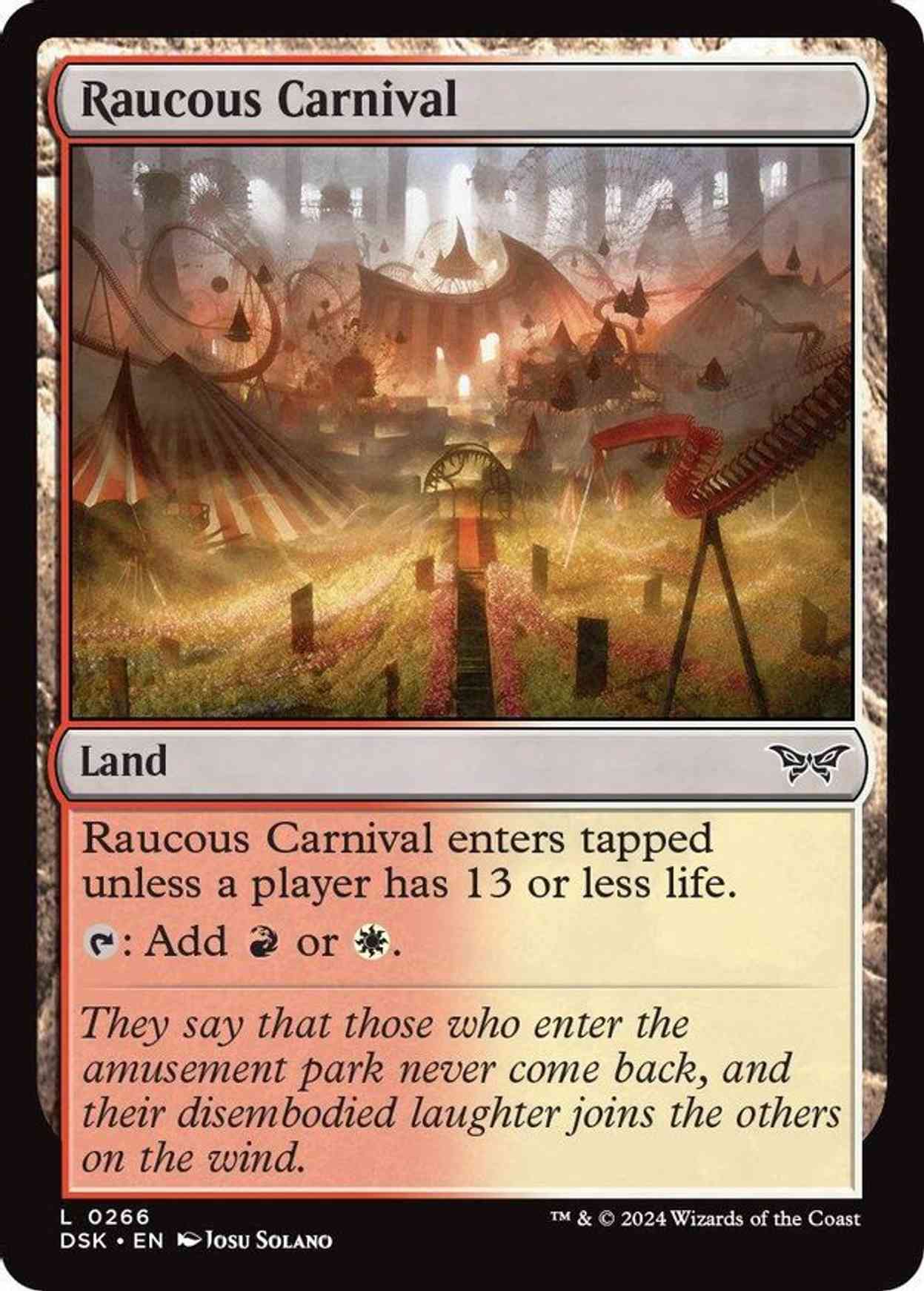 Raucous Carnival magic card front