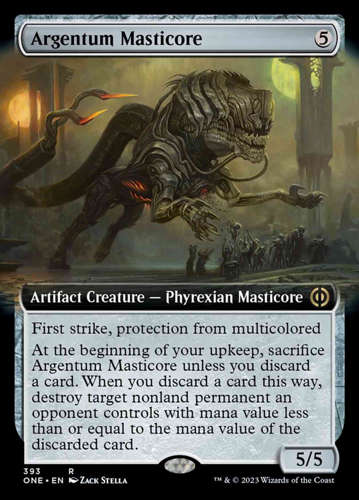 Argentum Masticore (Extended Art) magic card front