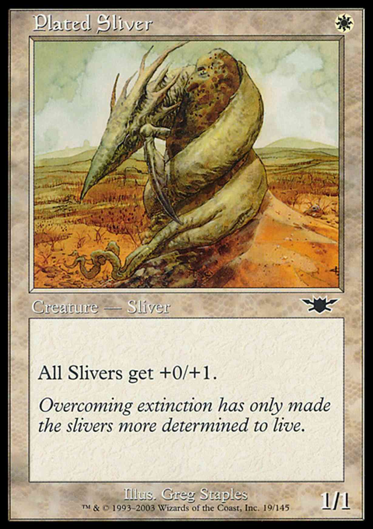 Plated Sliver magic card front