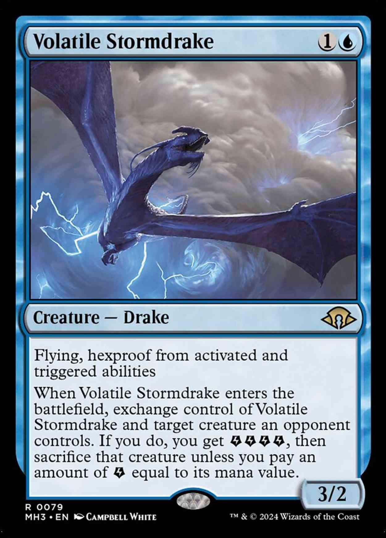 Volatile Stormdrake magic card front