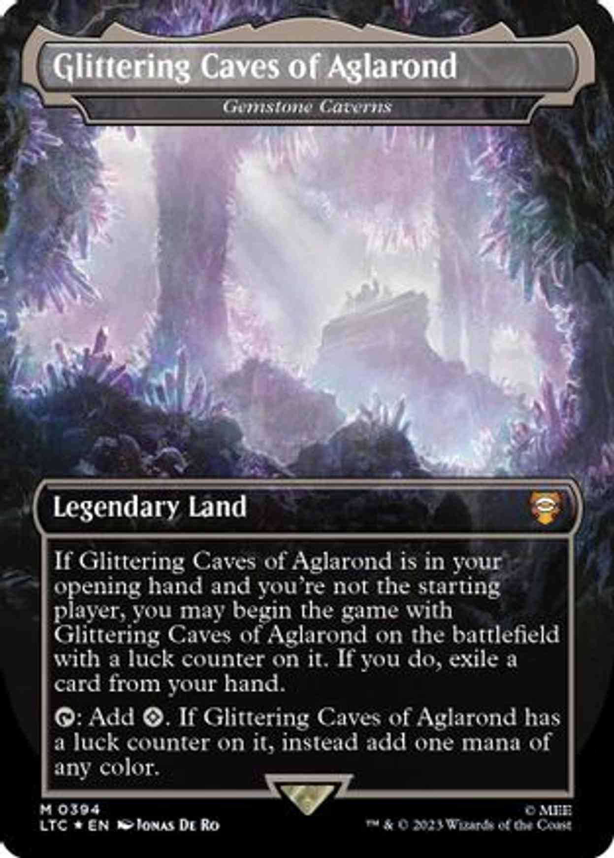 Glittering Caves of Aglarond - Gemstone Caverns (Surge Foil) magic card front