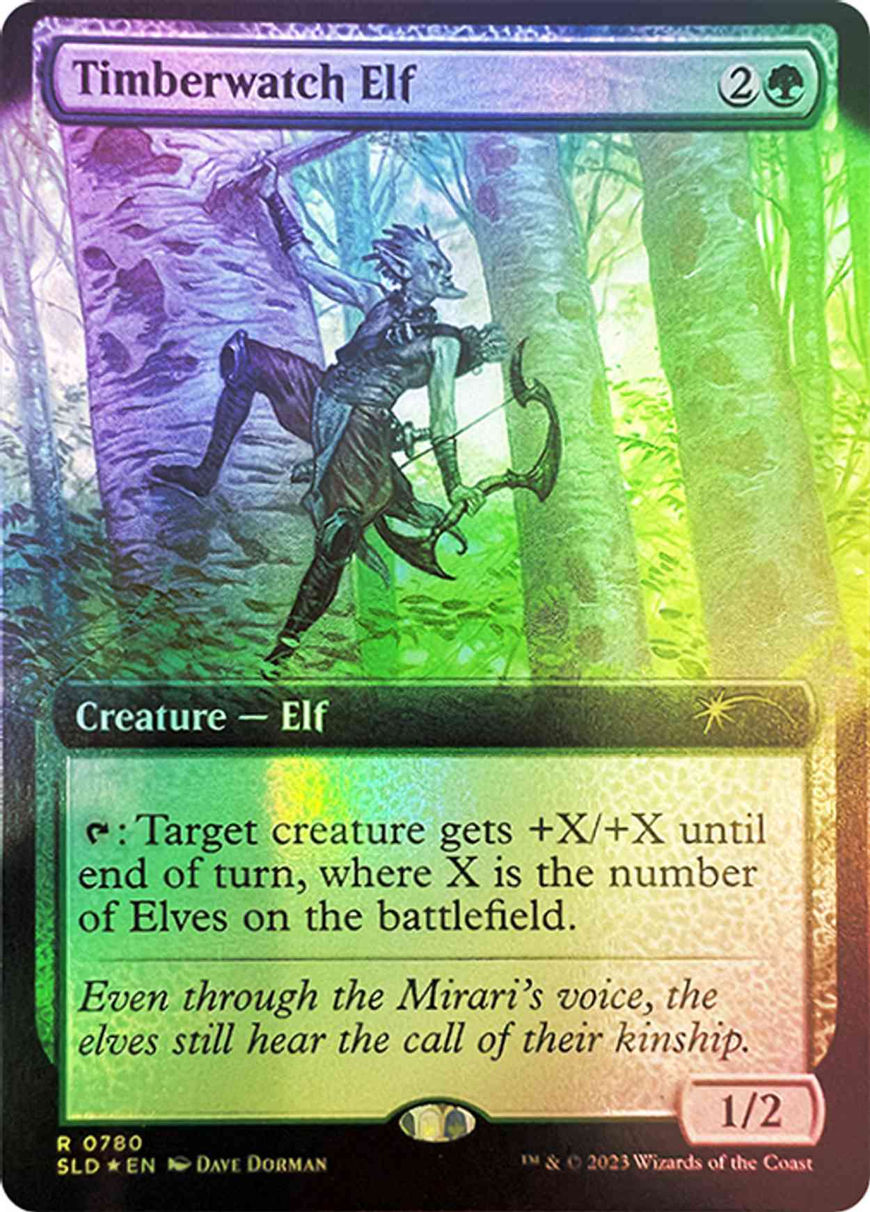 Timberwatch Elf (Extended Art) magic card front