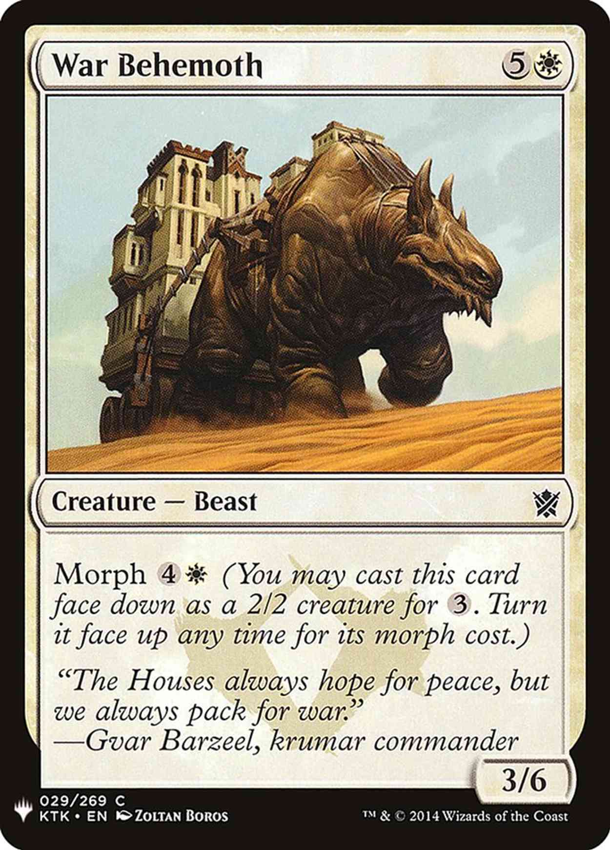 War Behemoth magic card front