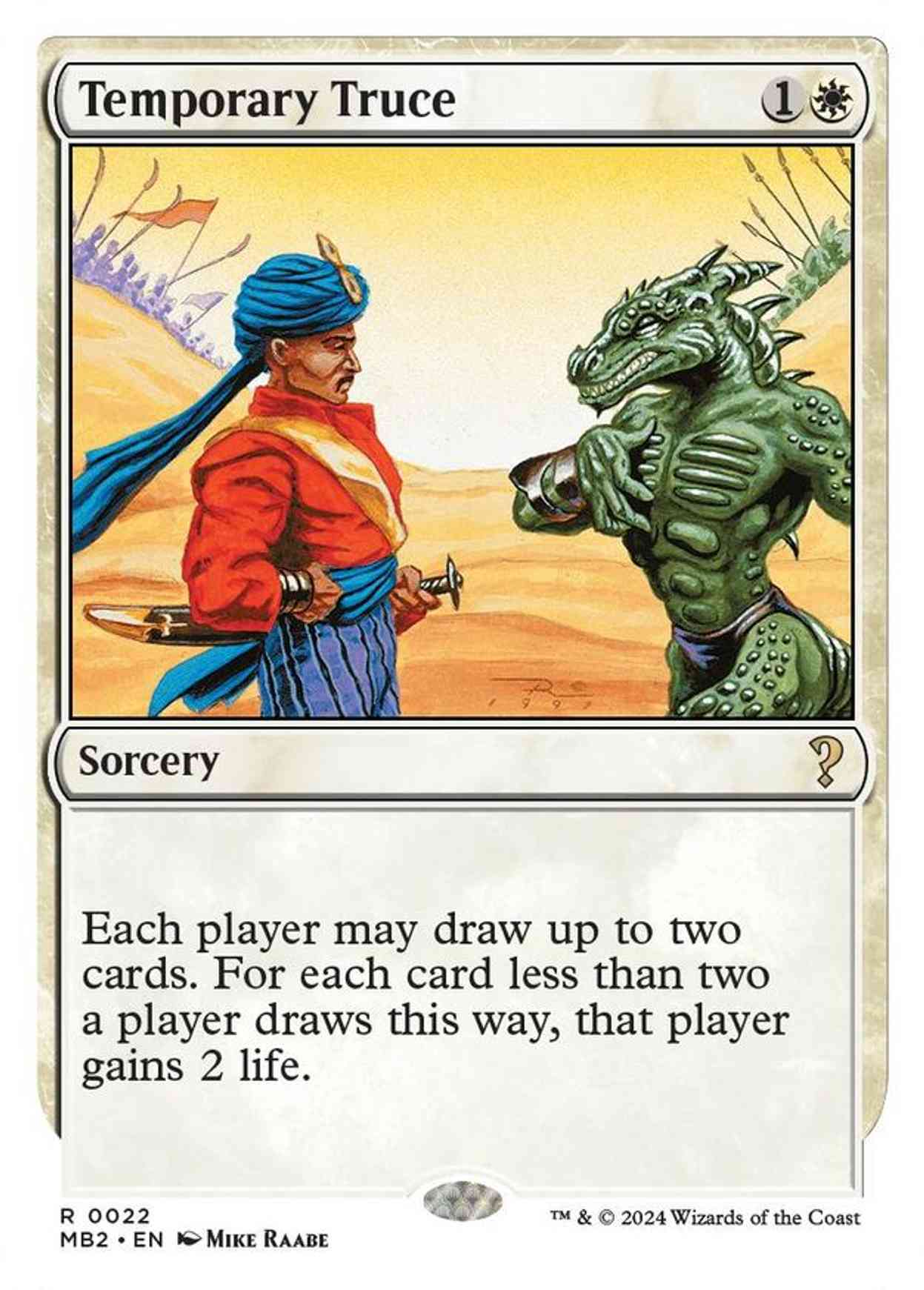 Temporary Truce (White Border) magic card front