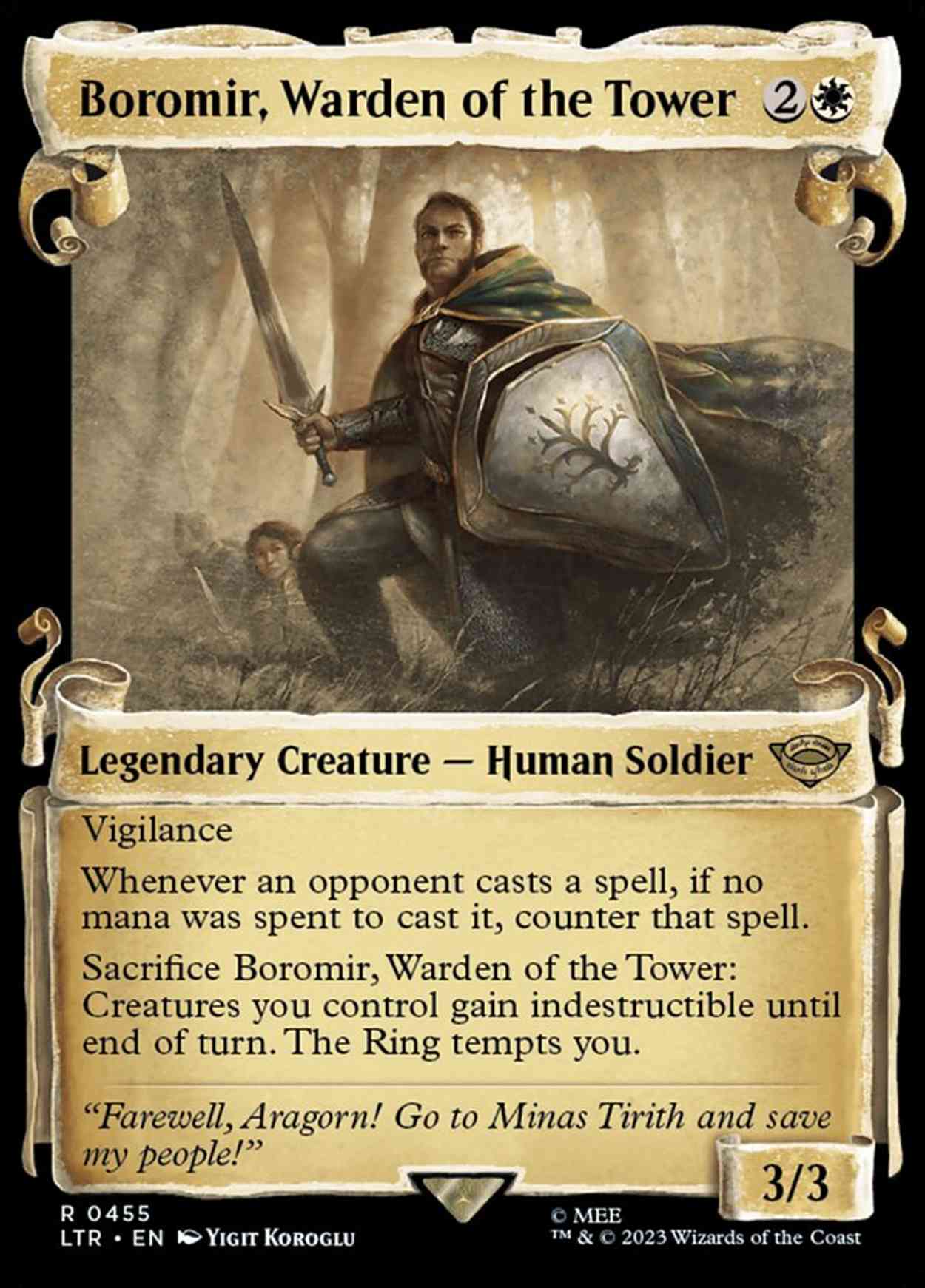 Boromir, Warden of the Tower (Showcase Scrolls) magic card front