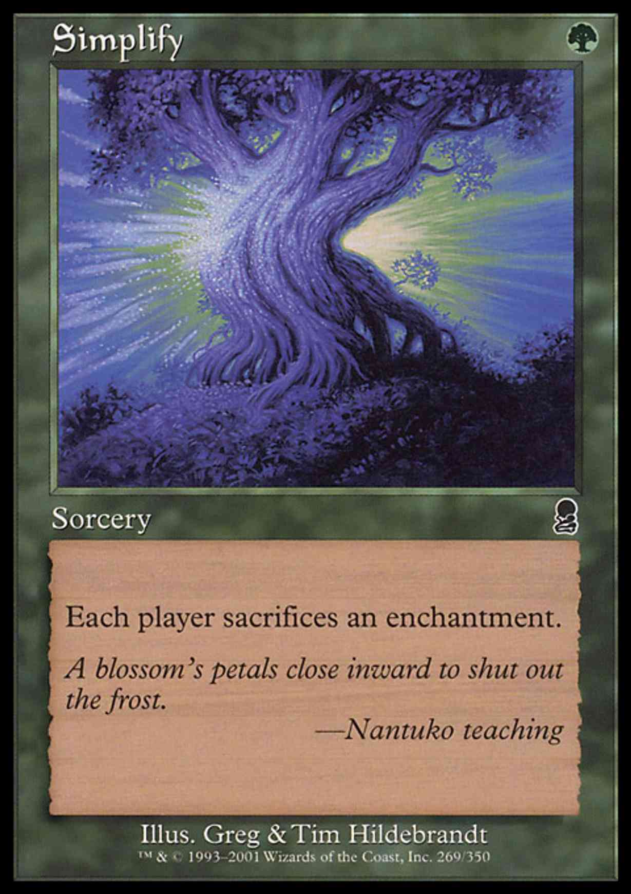Simplify magic card front