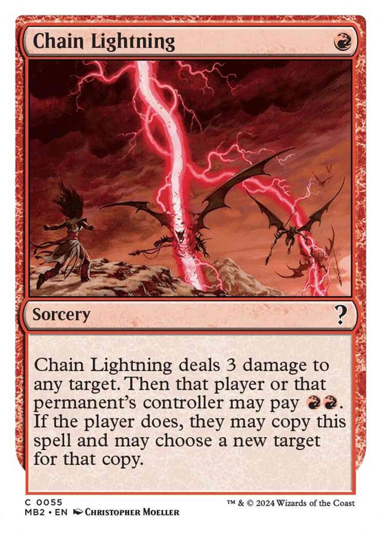 Chain Lightning (White Border) magic card front