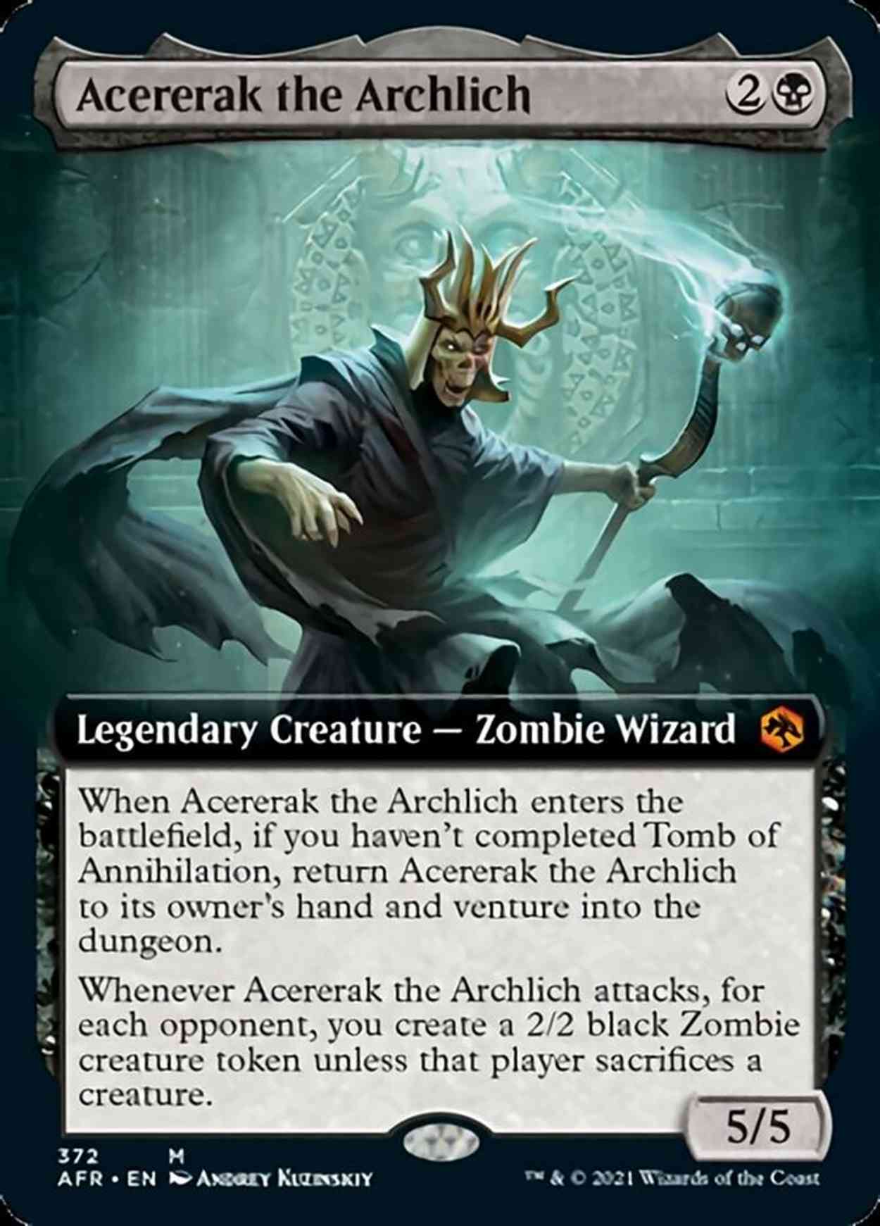 Acererak the Archlich (Extended Art) magic card front