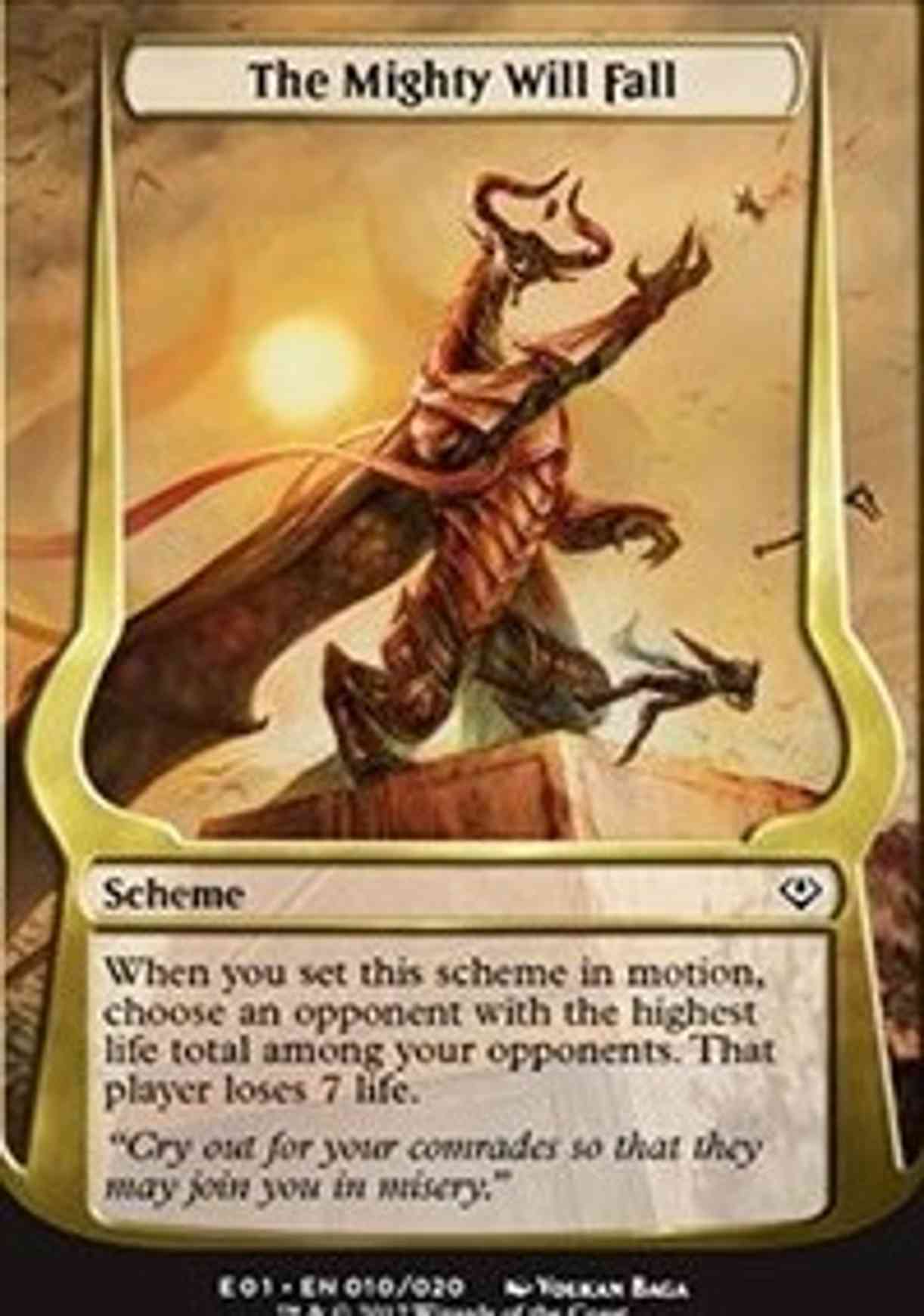 The Mighty Will Fall (Archenemy: Nicol Bolas) magic card front