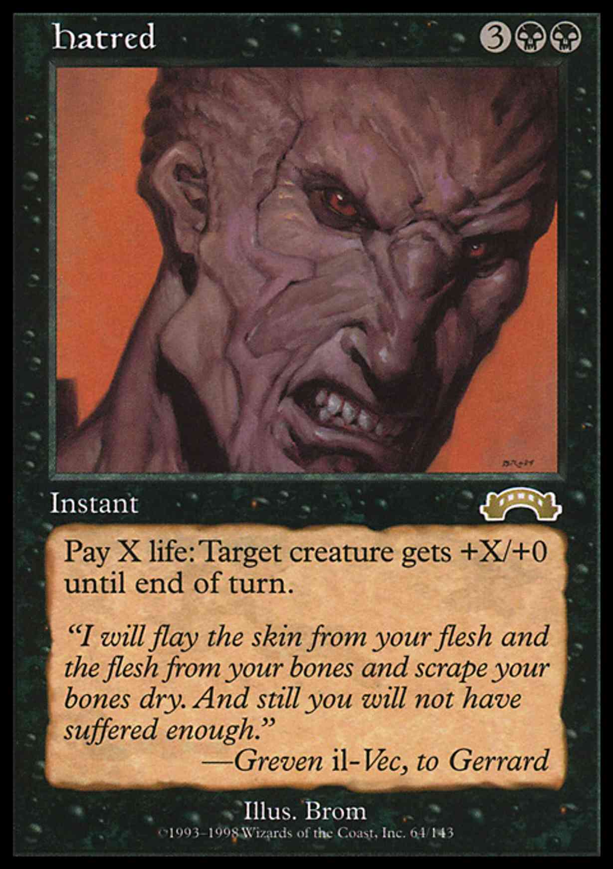 Hatred magic card front