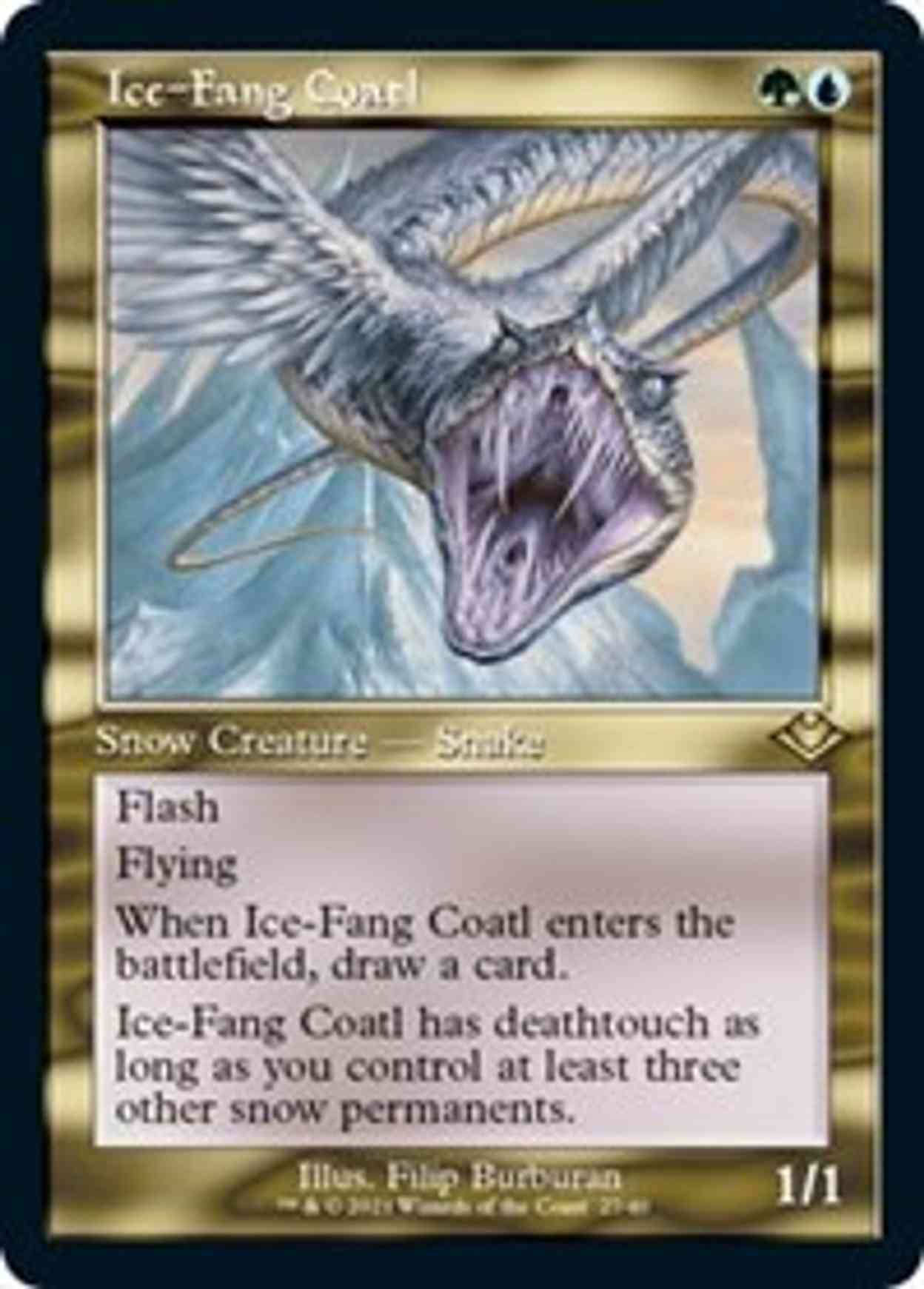 Ice-Fang Coatl (Retro Frame) (Foil Etched) magic card front