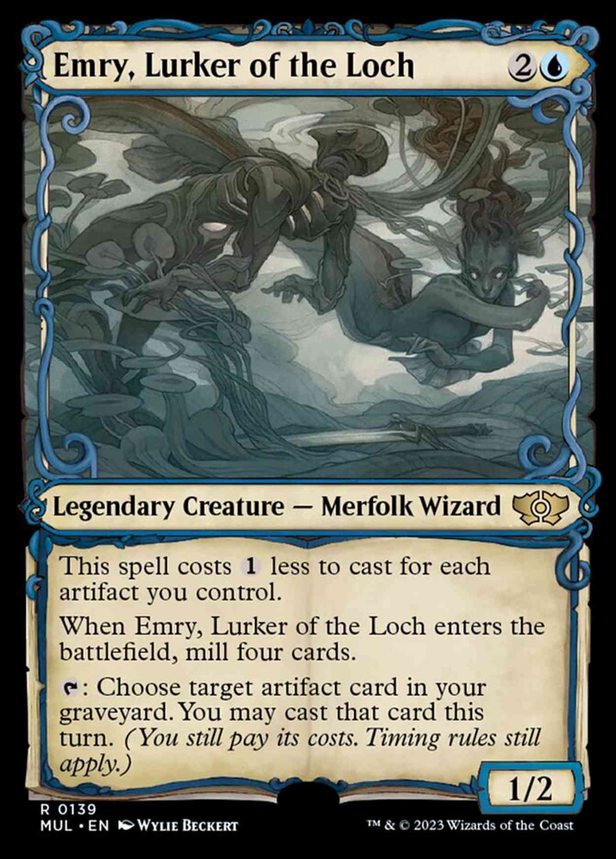 Emry, Lurker of the Loch (Halo Foil) magic card front