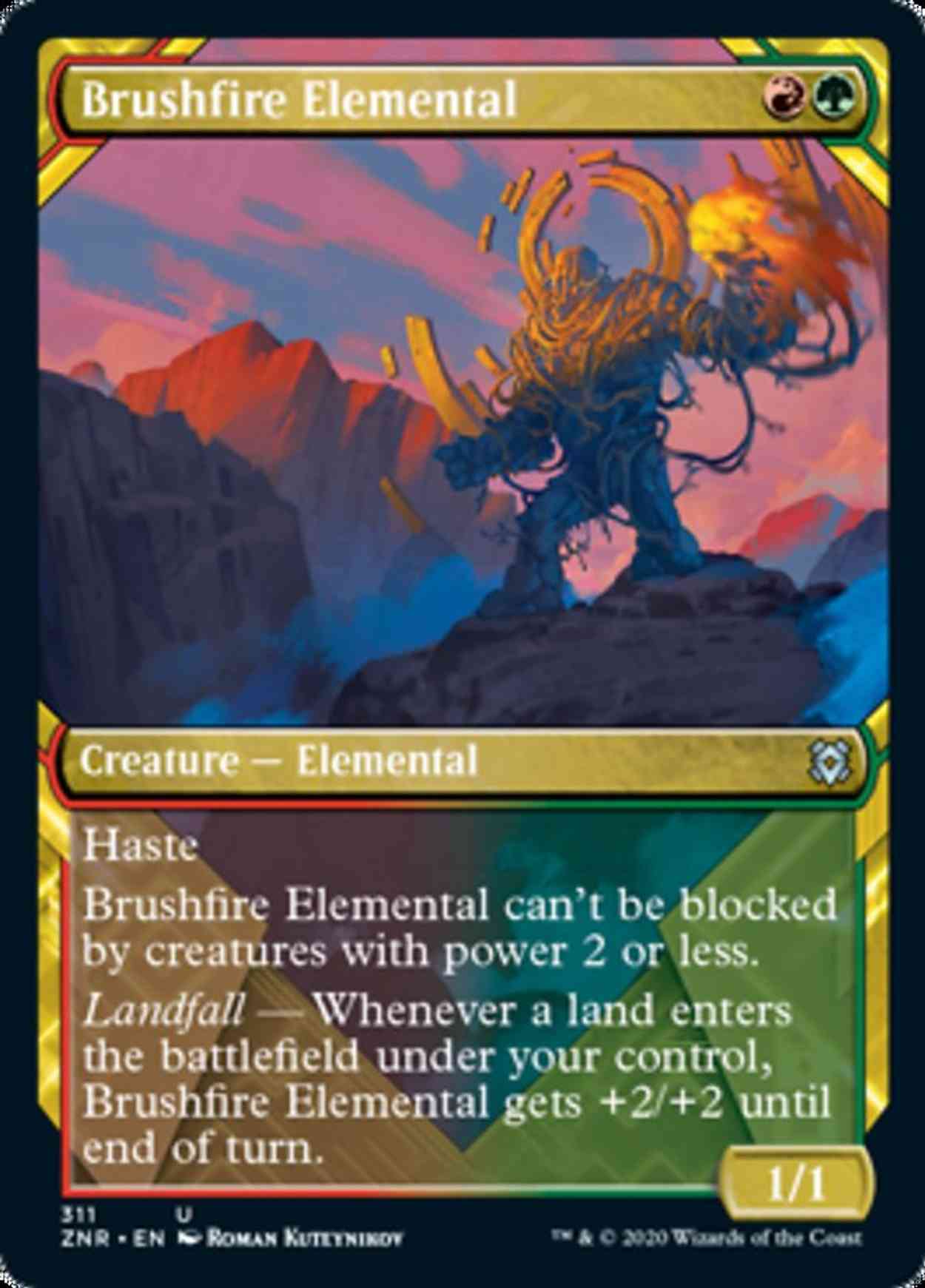 Brushfire Elemental (Showcase) magic card front