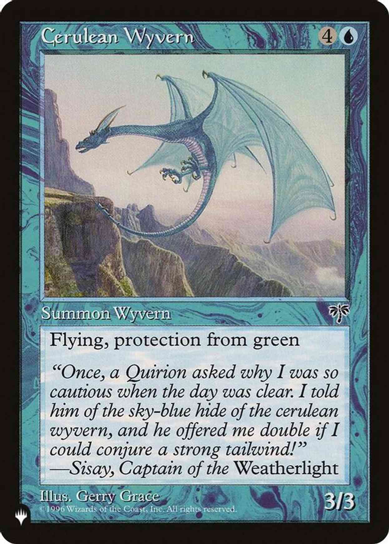 Cerulean Wyvern magic card front