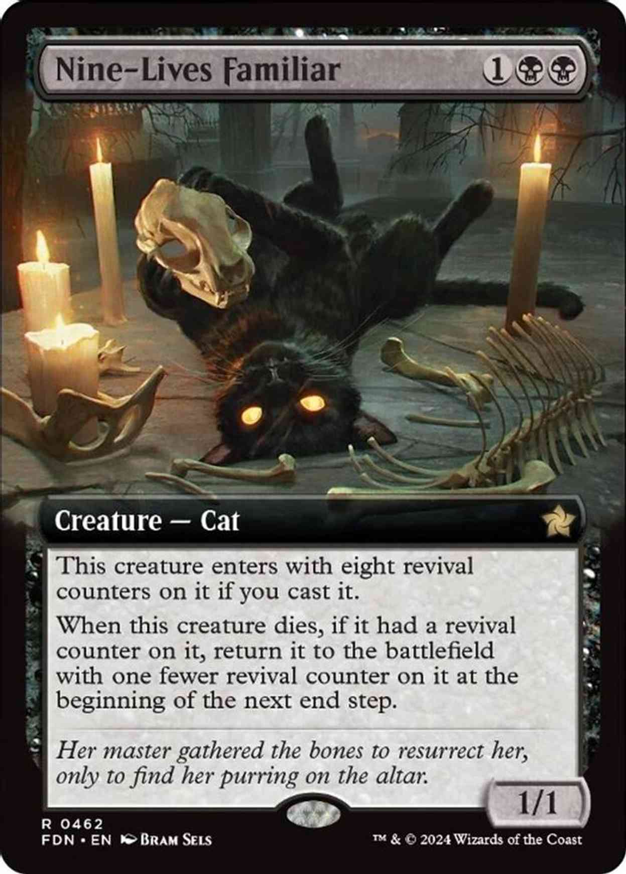 Nine-Lives Familiar (Extended Art) magic card front