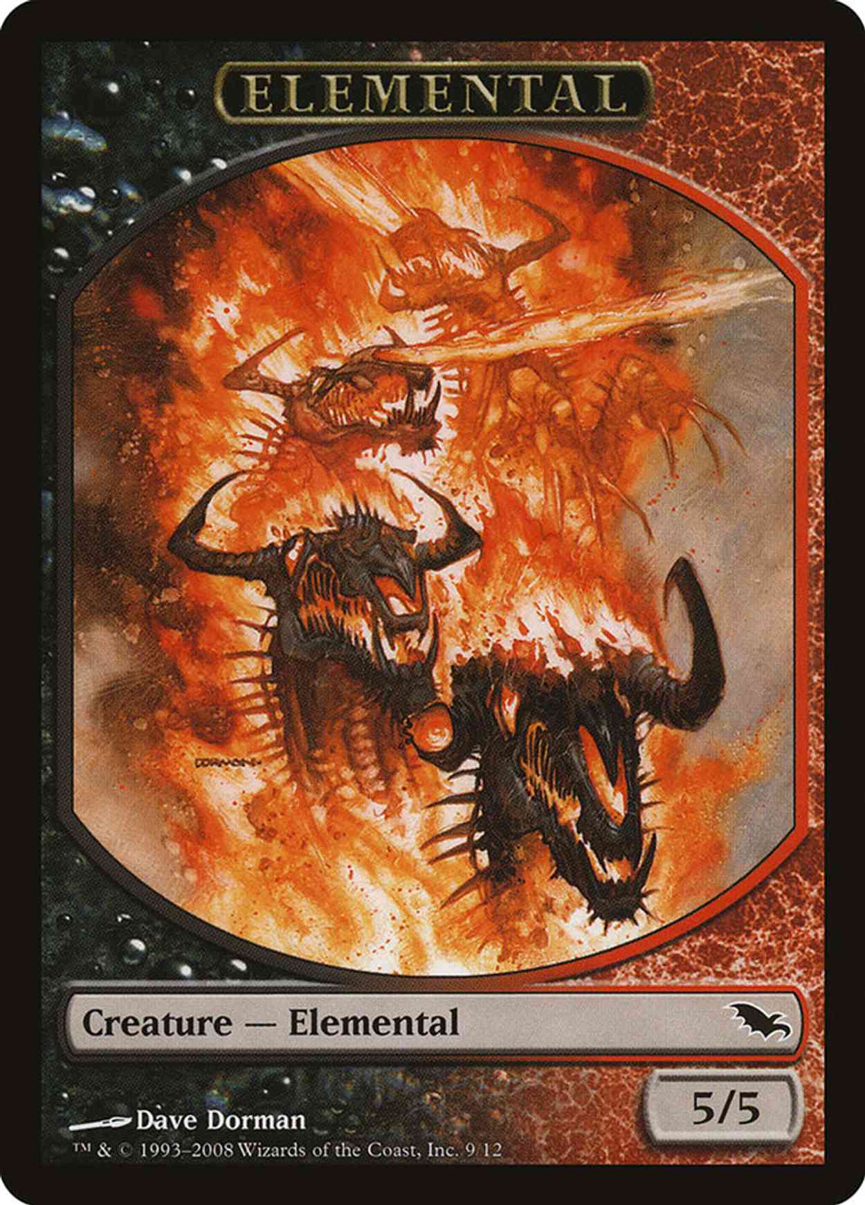 Elemental Token (Black/Red) magic card front
