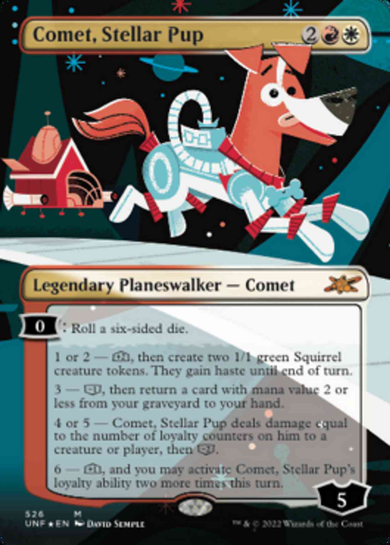 Comet, Stellar Pup (Borderless) (Galaxy Foil) magic card front