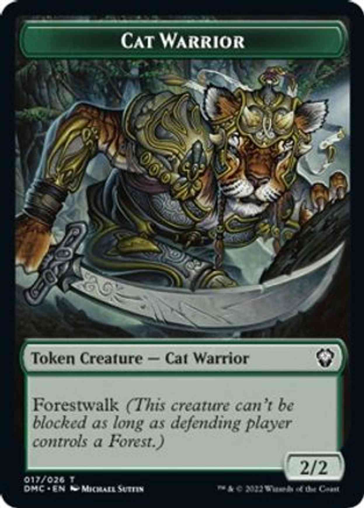 Cat Warrior Token magic card front