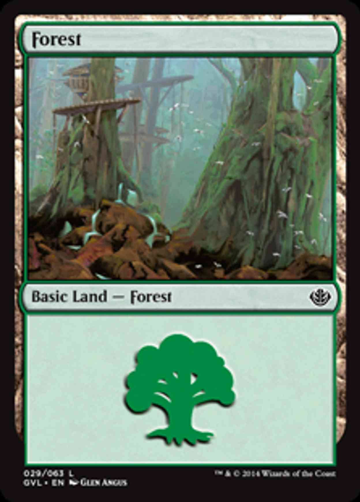 Forest (29) (Garruk vs Liliana) magic card front