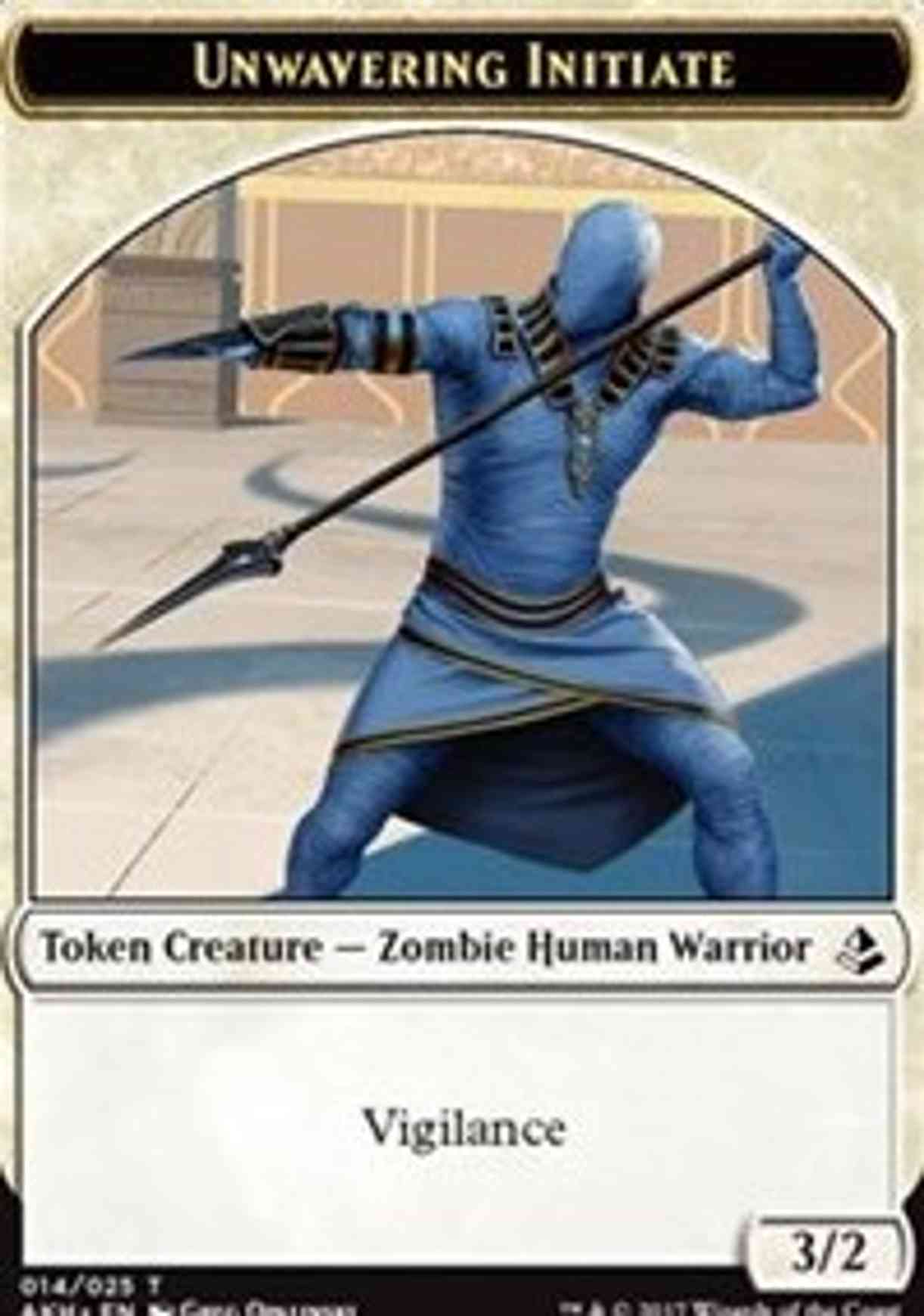 Unwavering Initiate // Wurm Token magic card front