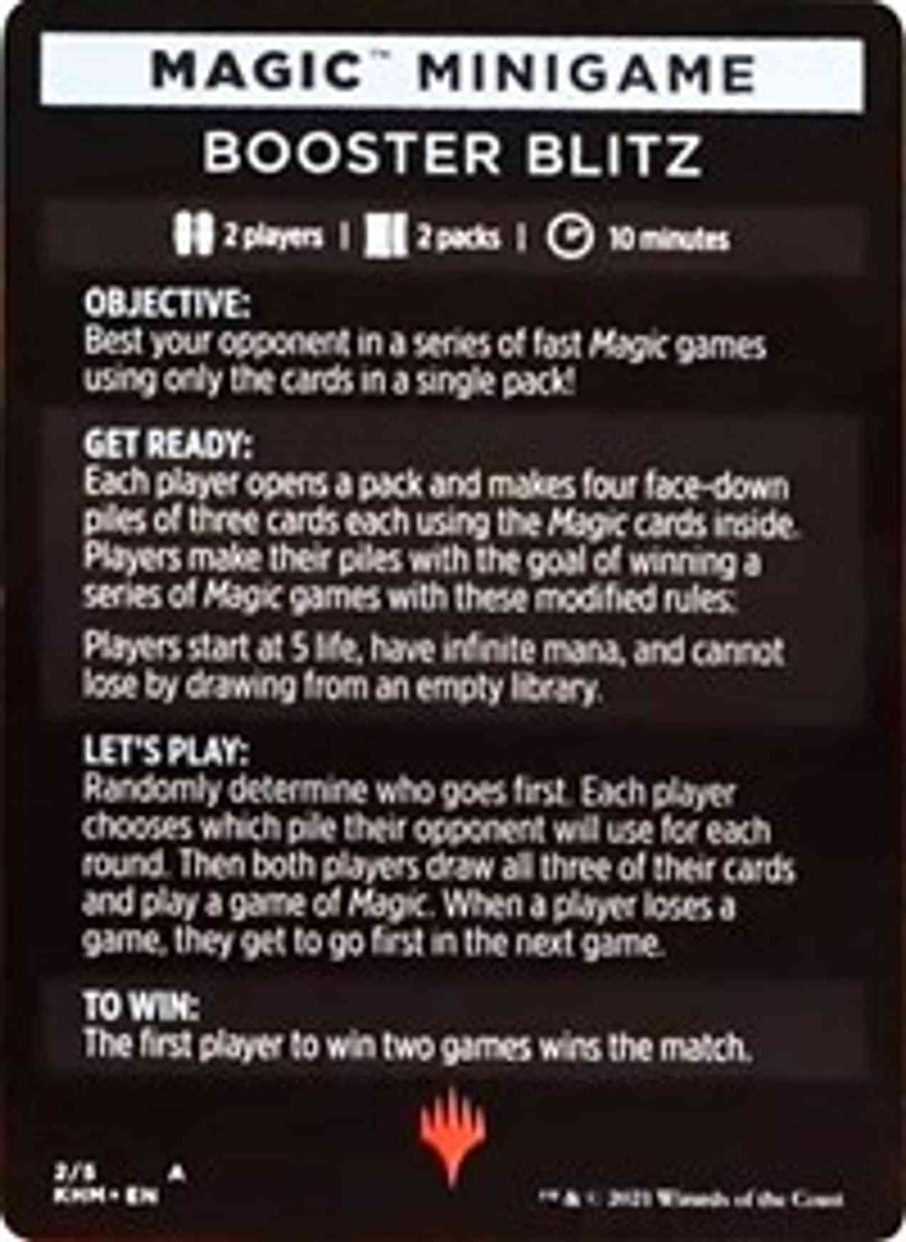 Magic Minigame: Booster Blitz magic card front