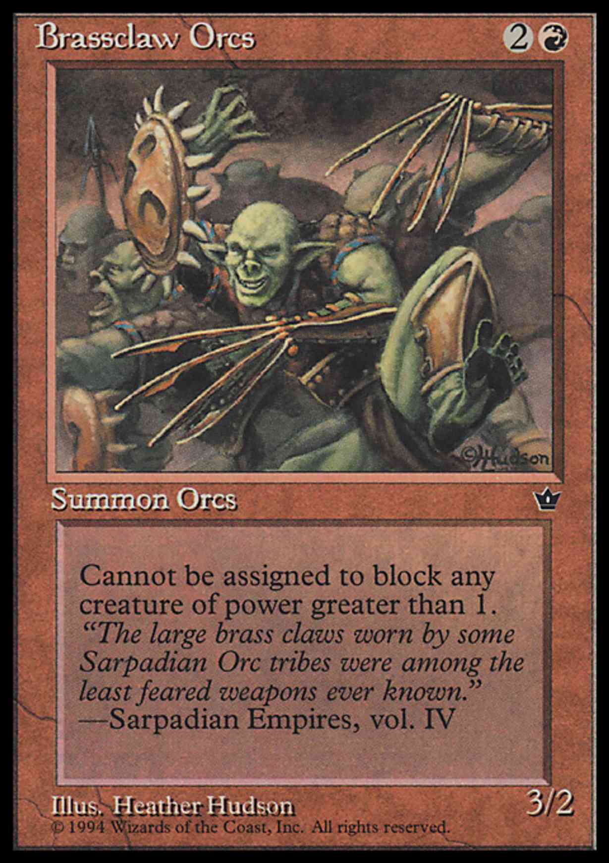Brassclaw Orcs (Claws) magic card front