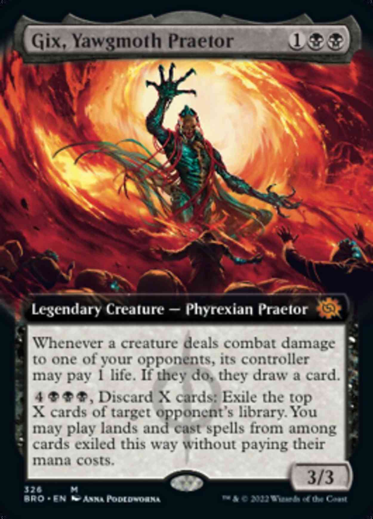 Gix, Yawgmoth Praetor (Extended Art) magic card front