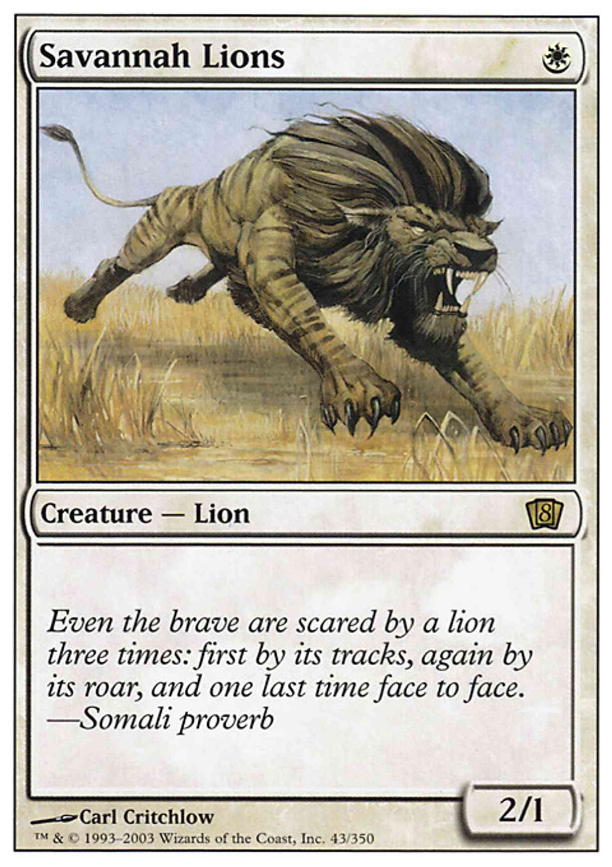 Savannah Lions magic card front