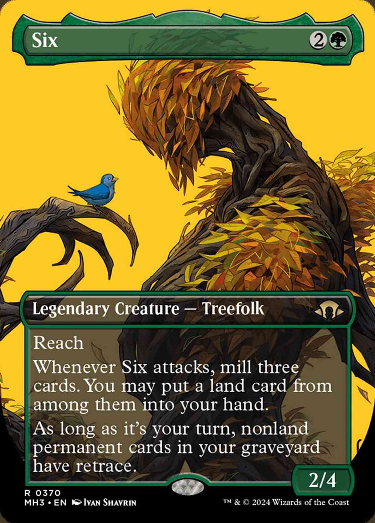 Six (Borderless) magic card front
