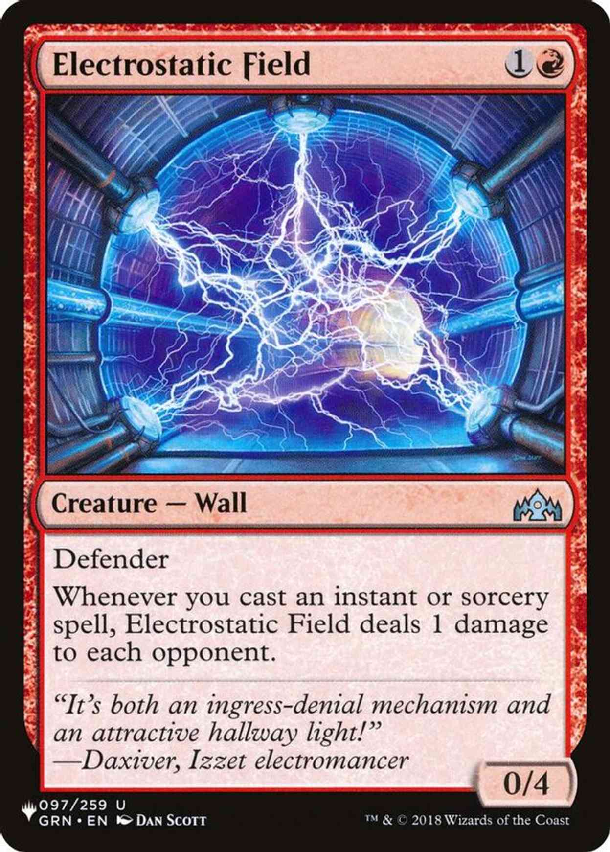 Electrostatic Field magic card front