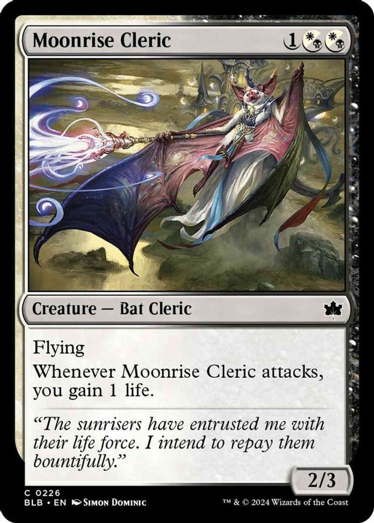 Moonrise Cleric magic card front